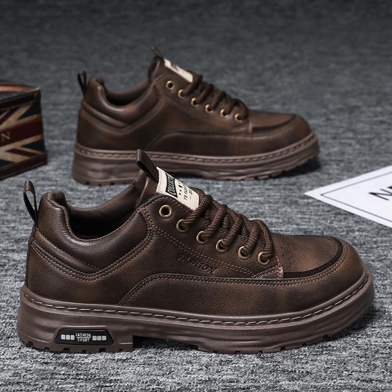 

Мужская обувь новая осенняя обувь для скейтборда мужская повседневная кожаная обувь модная универсальная спортивная обувь нескользящая и износостойкая рабочая обувь 44 [Default shoe box]