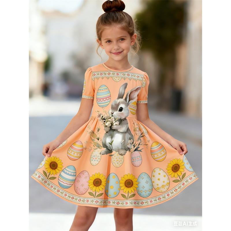 Children's Fashion Summer Casual Dresses Girls Party Dress Summer Kids Princess Beach Outfit Casual Nightgown
