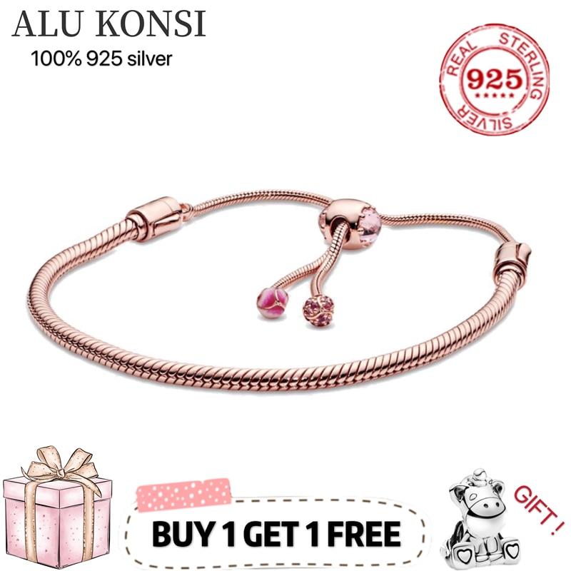 Salg Høy kvalitet ekte 100 % 925 sterlingsølv pan armbånd kjærlighet hjerte armbånd for kvinner passer originale diy sjarm smykker