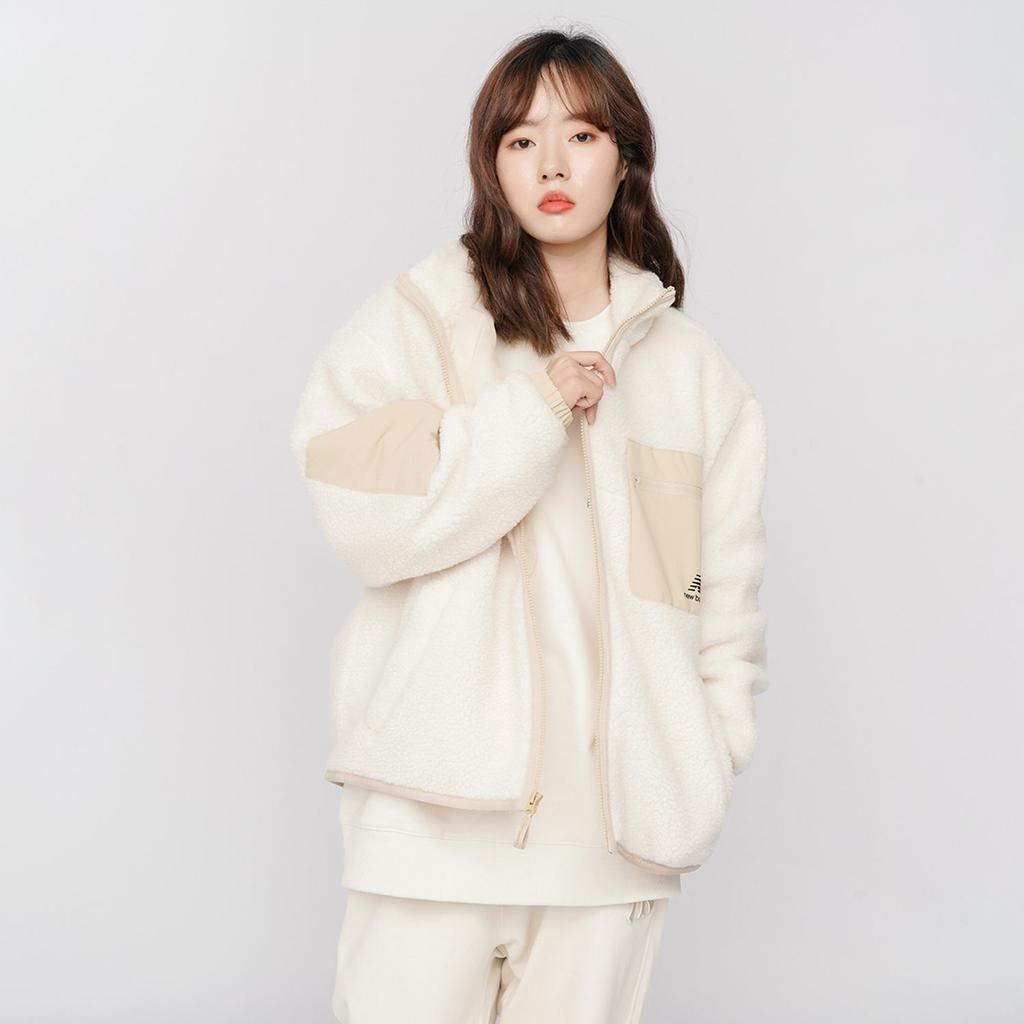 New Balance Velvet Jackets Women's Beige Stand Collar Moderate AWJ13326-MSU