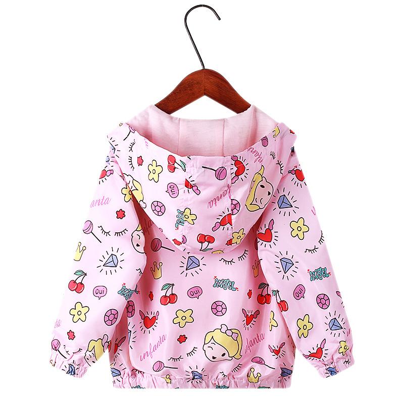 Neue Kinderkleidung Frühling und Herbst dünnes Kapuzen-Reißverschluss-Shirt Mädchen-Jackenmantel