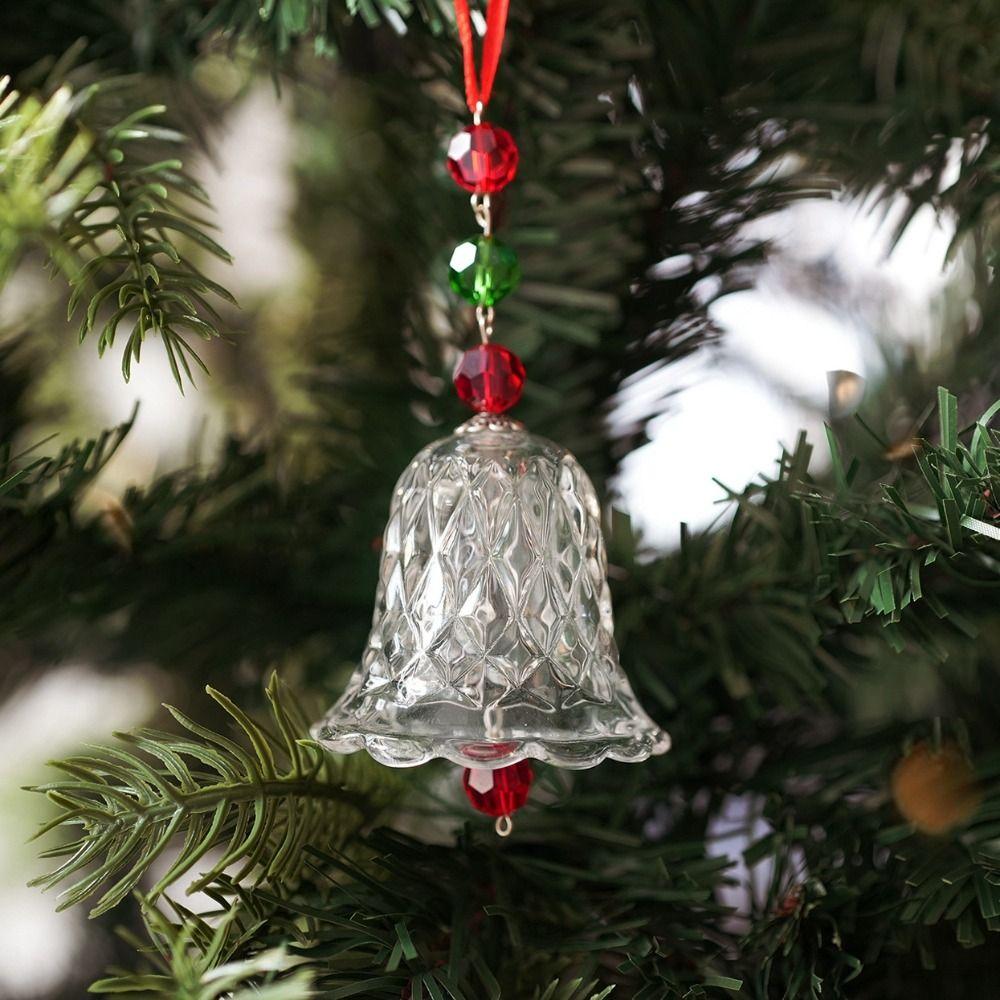 Exquisite Crystal Wind Chime Transparent Bell Glass Pendant Christmas Tree Decorations  Backyard