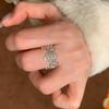 French Light Luxury Retro Buccellati Flower Lace Hollow Crown Ring Court Style Design Exquisite Ring