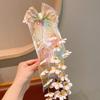 Sequin Tulle Bow Hair Clips Sweet Lolita Dress Hair Accessories Bell Orchid Ribbon Barrettes  Prom