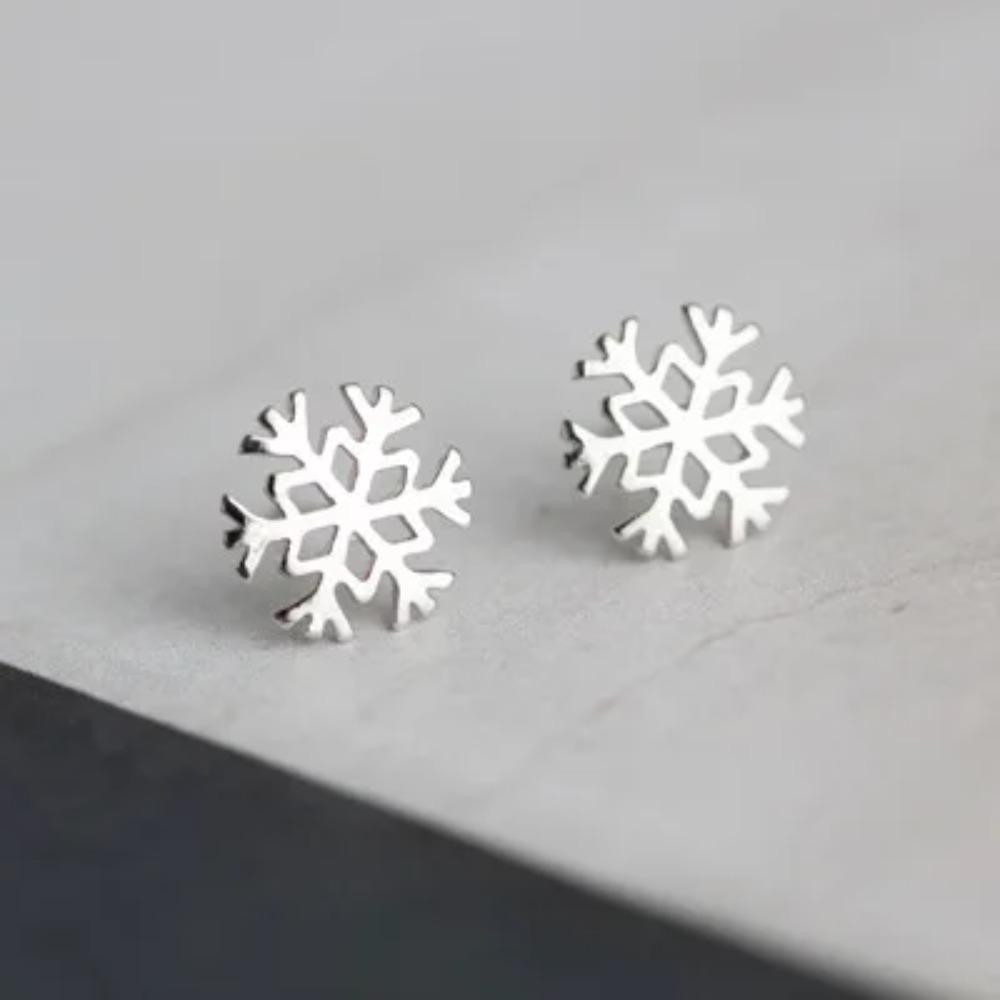 Silver Plated Korean Style Stud Earrings for Women Creative Ear Hole Design Allergy Free Fine Jewelry Accessories
