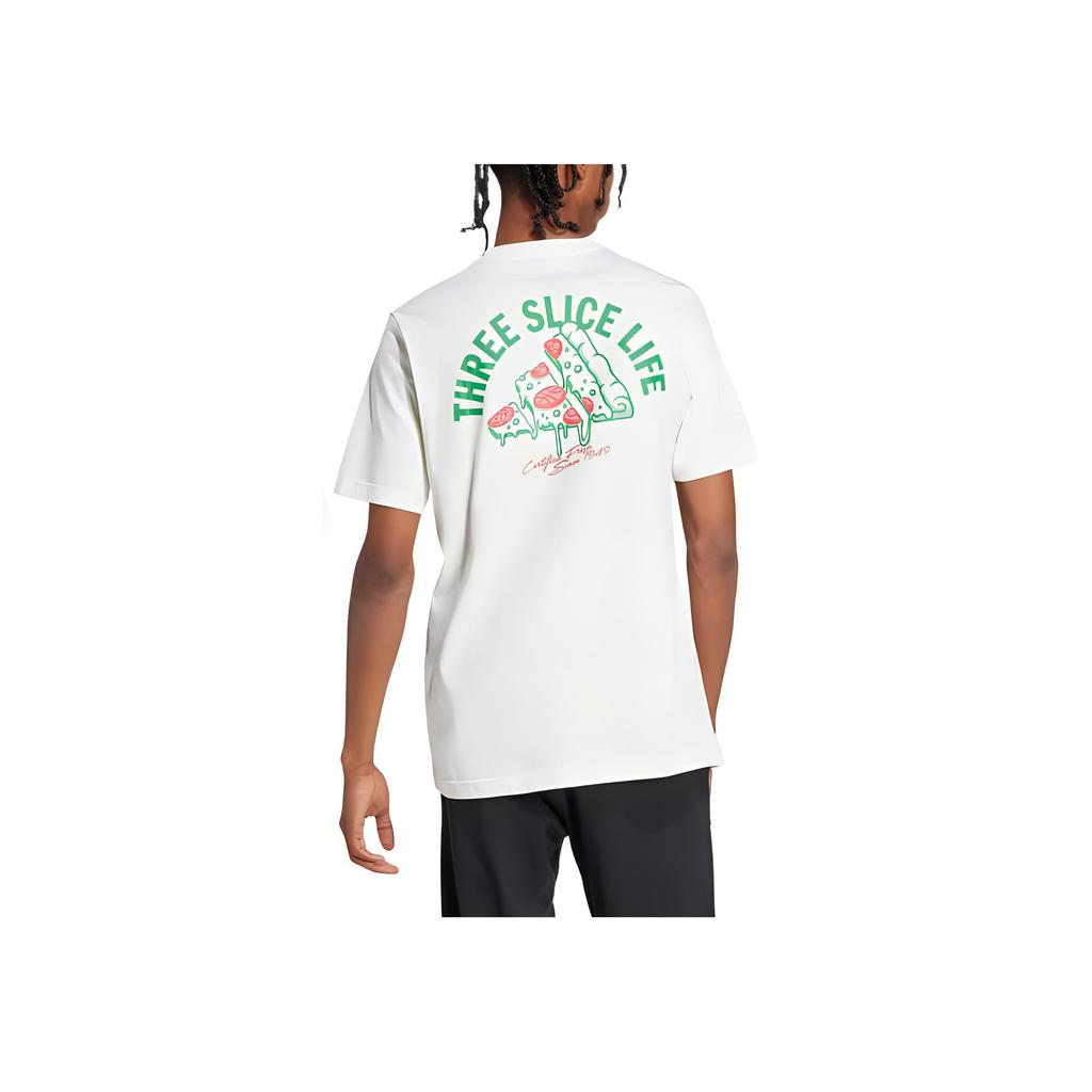 adidas Lounge Pizza Grafik T-Shirt Herren Oberteile Off-White JJ4016