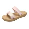 New Outer Wear 2025 Summer Cool Slippers Women's Fashion One-word Slippers Beach Sandals Platform Model