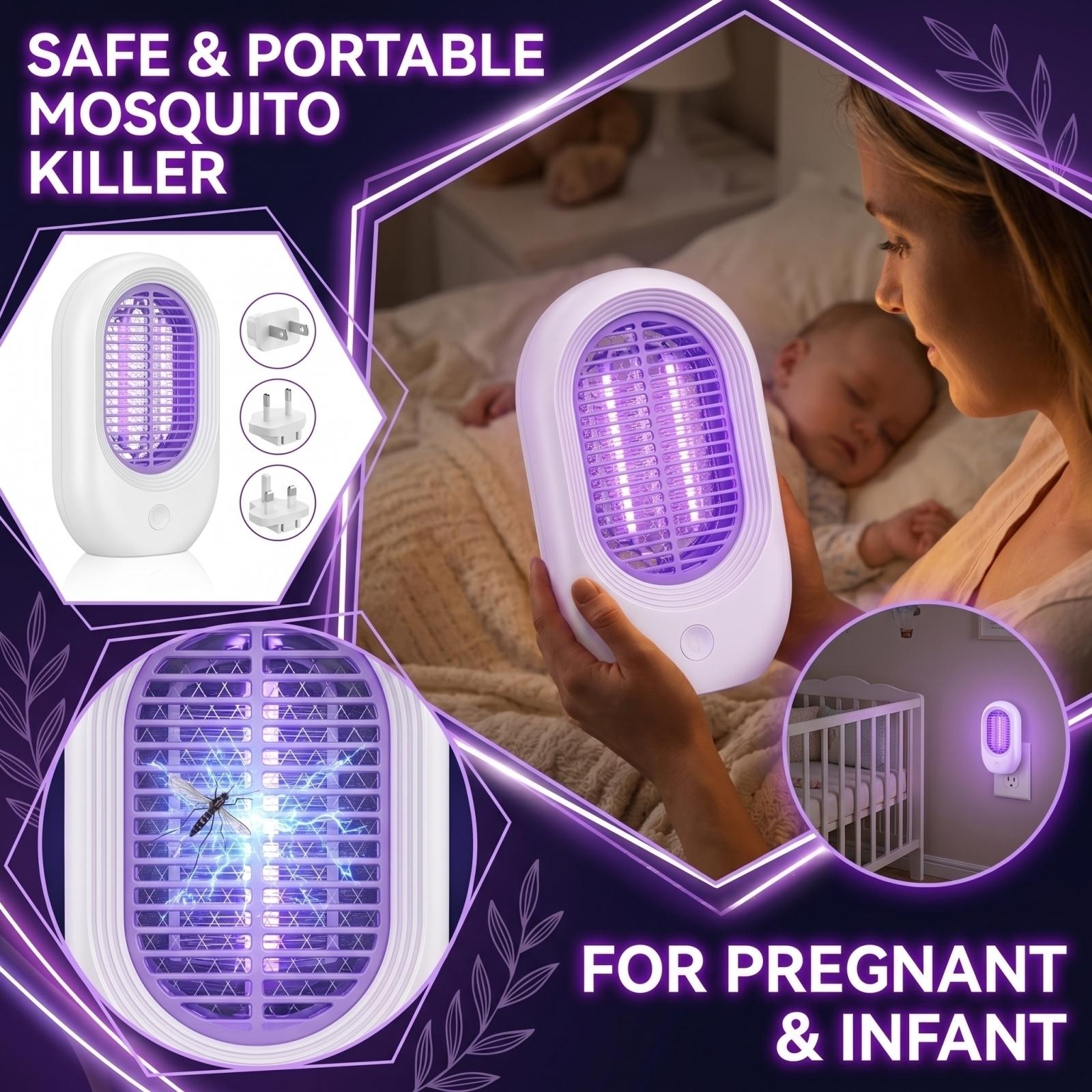 

Electric Mosquito Killer Lamp Physical Light Wave Mosquito Trap Insect Zapper Indoor Outdoor Use Safe and Effective ONE SIZE білий