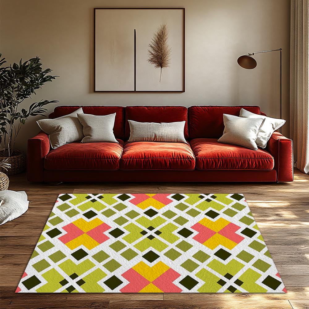 Cozy Shag Rug Non Slip Indoor Outdoor Area Rugs Modern Geometric Carpet Living Room Bedroom Floor Mats Home Decor Gift
