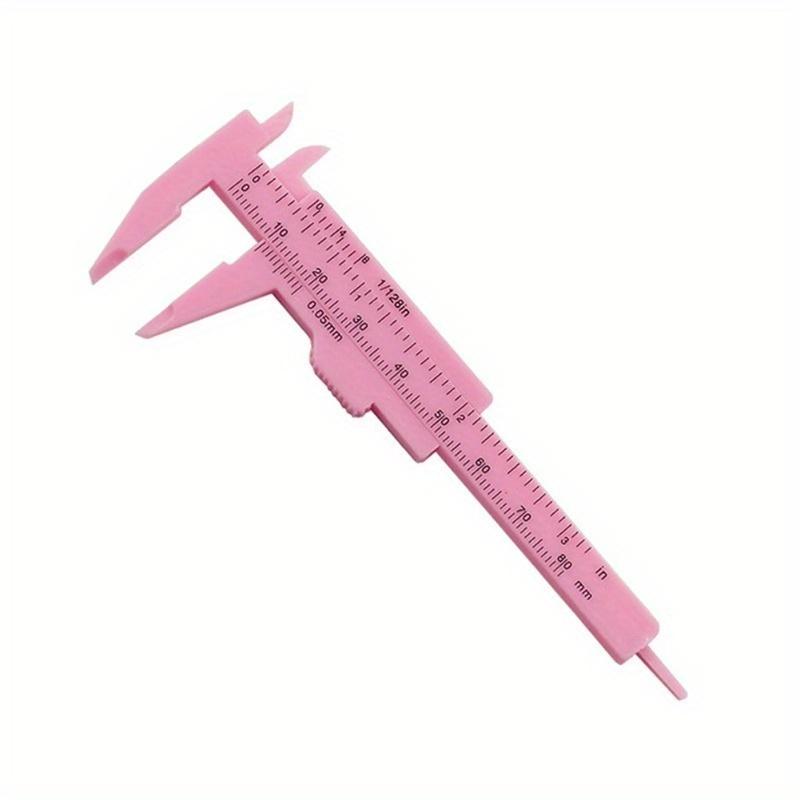 10pcs 0-80mm Rose Pink Double Scale Sliding Gauge Permanent Makeup Tool Tattoo Eyebrow Line Lip Ruler For Tattoo Measuring
