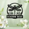 Metal Dragonfly Wall Art, Personalized Name Sign Home Decor Housewarming Gift Hanging