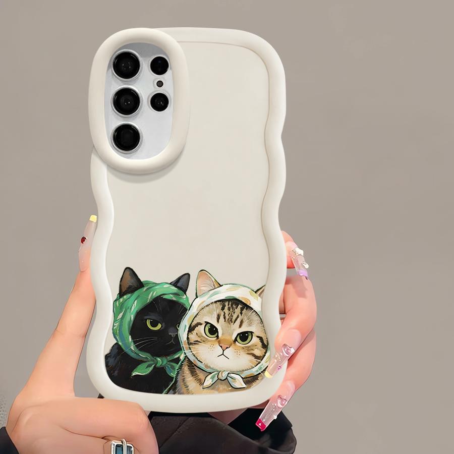 Soft Phone Cover Case for Samsung Galaxy A26 S22 Ultra S23 Plus S21 S25 S24 A25 S20 FE A24 A35 A34 A54 A55 A36 Cute Cat