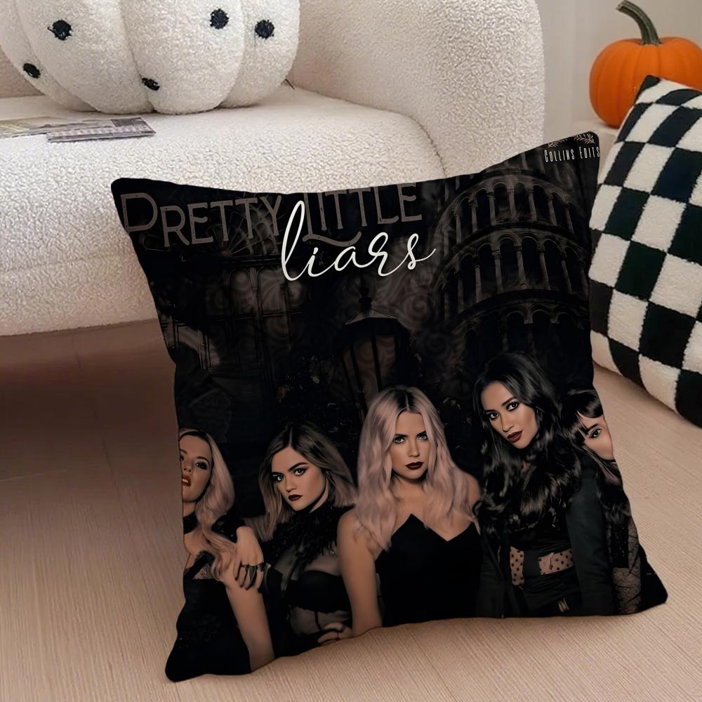 P-Pretty Little L-Liars tv Pillow Case Anti-dustmite Pillowcase Invisible zipper silky short plush Sofa cushion cover