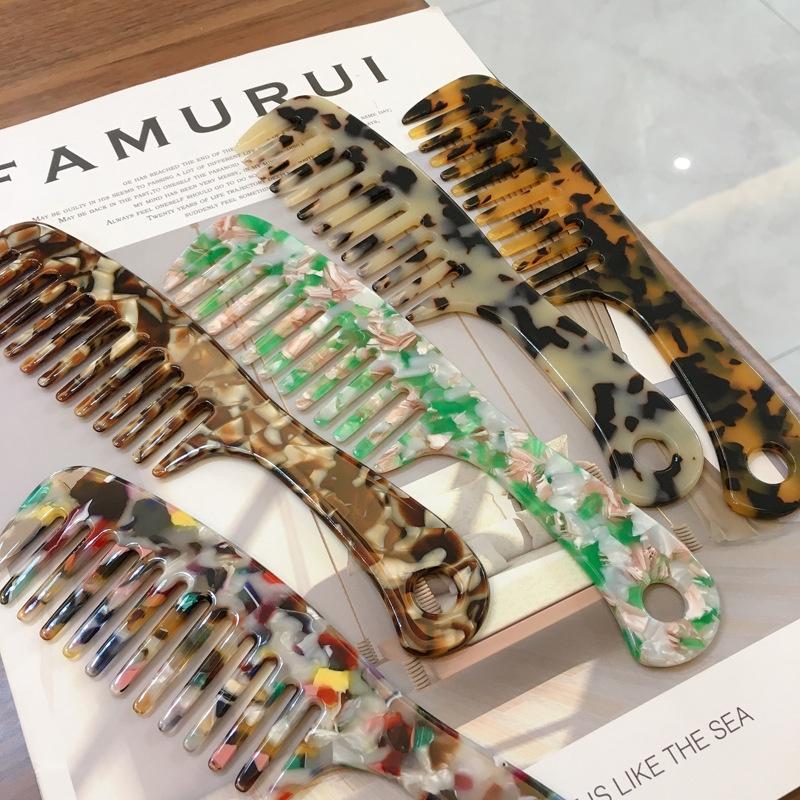 Geometrischer Marmor-Muster Kamm für Damen Elegantes Acetat-Haaraccessoire