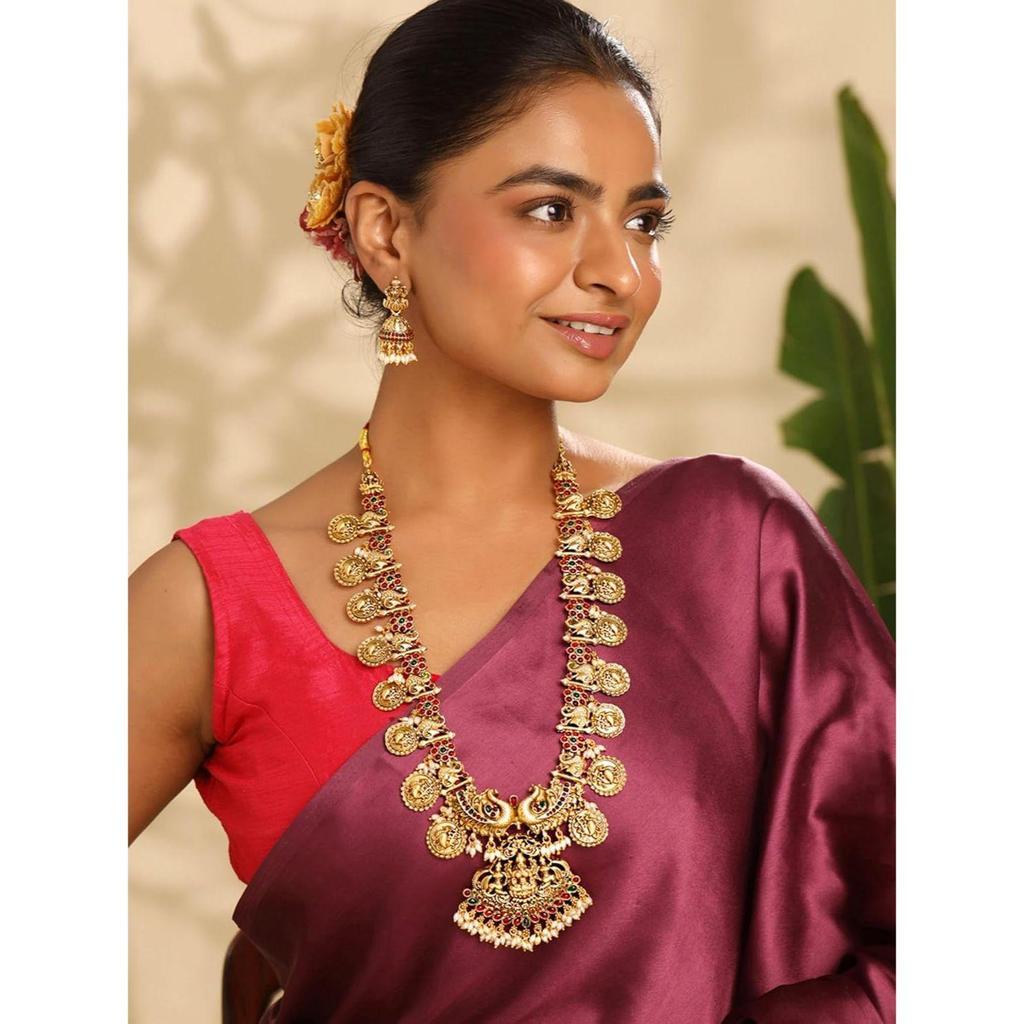 Jewellery Set For Women | Ethnic  Long Necklace Set for Women | Traditional Temple Jewellery Sets For Girls | Birthday Gift for Girls & Women