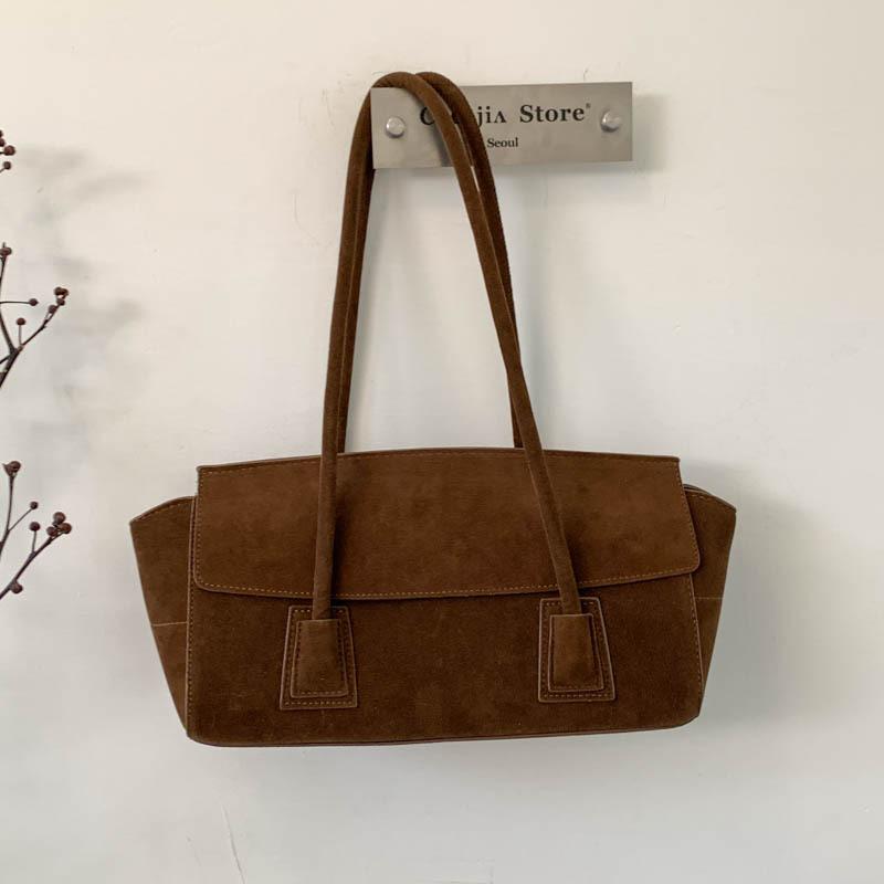 Elegant Suede Tote Bag for Women – Classic Top Handle Handbag with Structured Design and Minimalist Style