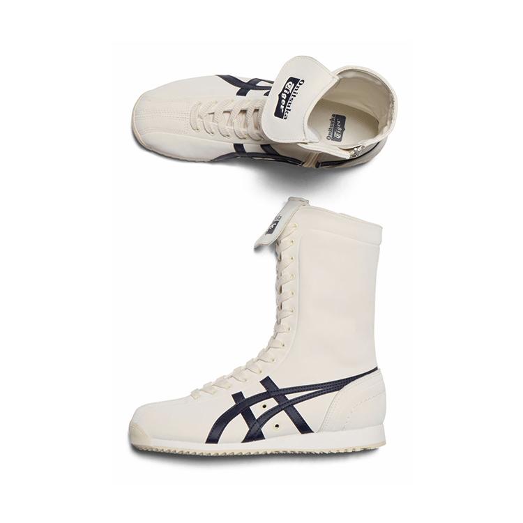 ONITSUKA TIGER Mexico 66 Boxen Trend Langlebig High-Top Lifestyle Sneaker Unisex Sneaker Weiß Blau 1183C454-100