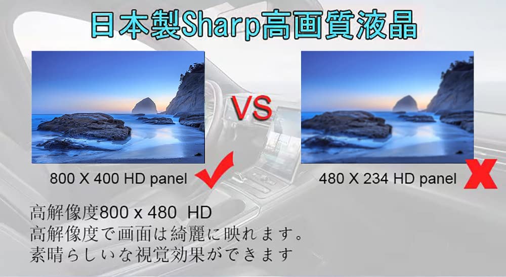 CHOR 1080P Rearview Mirror Touch Video Backup Camera Includes Easy Japanese Instruction LCD Monitor, 9.1-inch Panel, 12V/24V Compatible, AV1/AV2