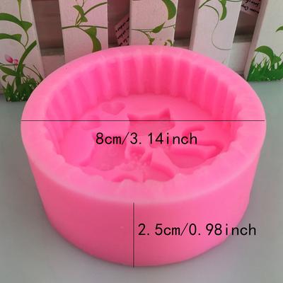 1 pièce Animal Chat Moule à Savon en Silicone Deux Chats Moule à Artisanat en Plâtre Rond Moule de Fabrication de Savon et Bougies Faits à la Main