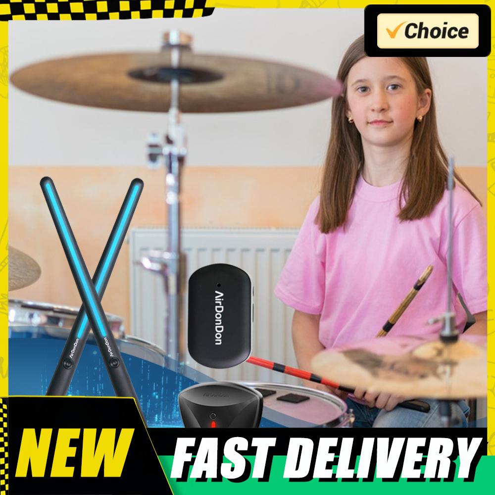 Tragbares Air Drum Set Luft Elektronische Drumsticks Fußsensor Bluetooth Air Drum Adapter Elektronisches Schlagzeug für Kinder Anfänger