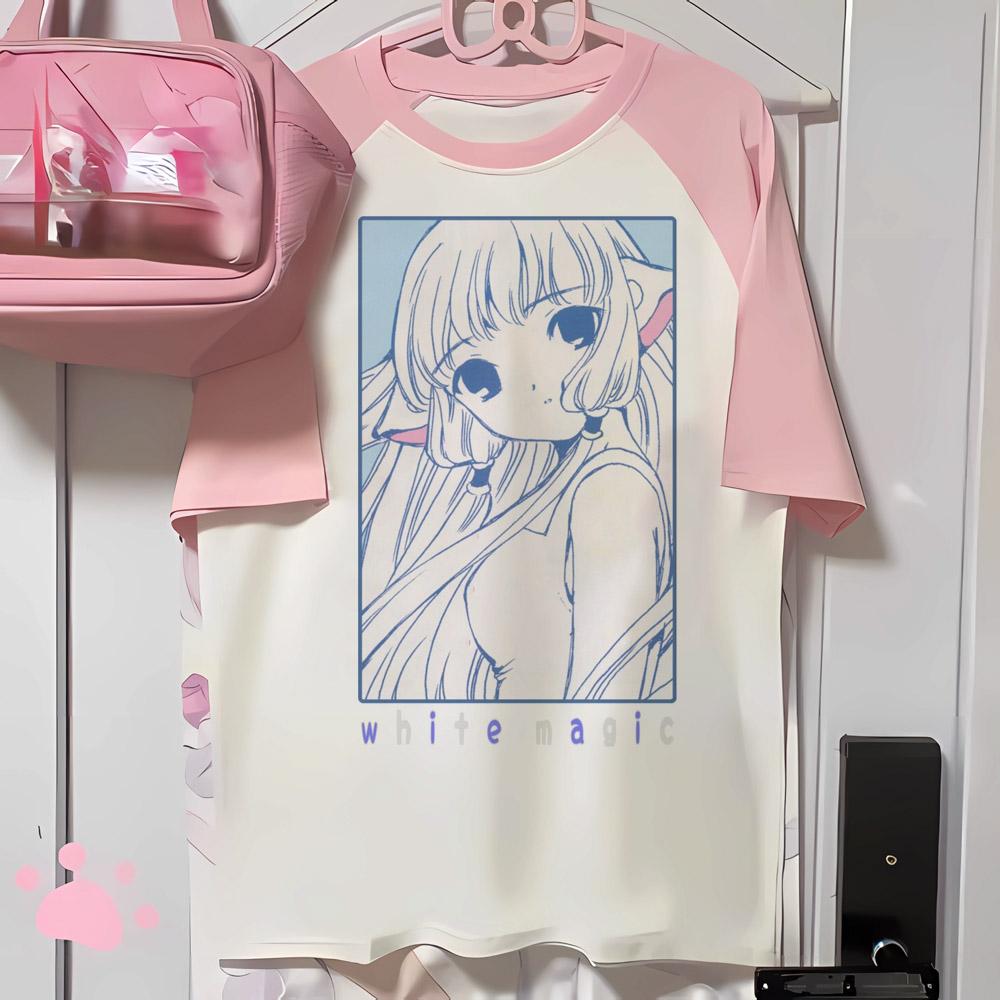 

Japanese Anime Chobits T Shirt Women Kawaii Cartoon Vintage Clothes Short Sleeve Aesthetic Y2k Top Tees Unisex Female S