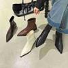 Pointed Short Boots Women's 2025 Autumn and Winter New Women's Boots Thick Heel Boots Short Boots Thin Boots Martin Boots Knight Boots