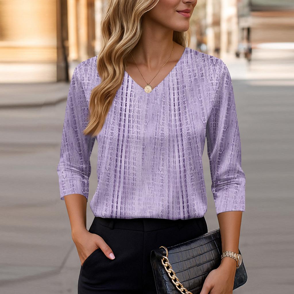 Blouse For Women Dressy 3/4 Long Sleeve Shirts Business Casual Outfit Tops