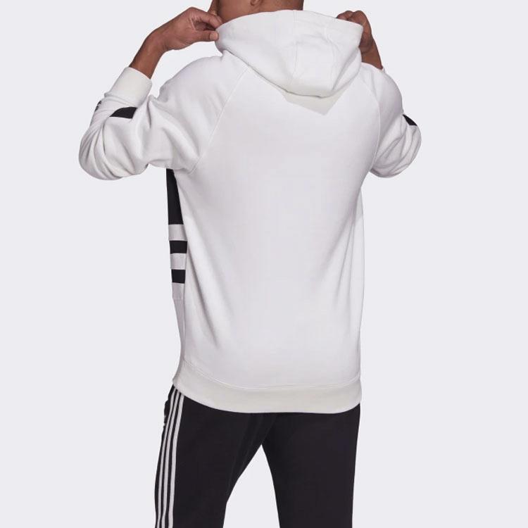 Adidas Originals Trefoil Big Logo Drawstring Solid Hoodie With Drop Shoulders Men Hoodie White FM9909