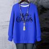 Ladies' Christmas Printed Round Neck Long Sleeved T-shirt Sweatshirt Top