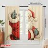 2pcs  2D plane printing Popular Curtains American Santa Claus Polyester Easy Install (without rod) Festive for Kitchen   Bedroom &