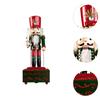 Wooden Music Box Desktop Decor Christmas Nutcracker Decor Nutcracker Puppets for Holiday New Yea Wedding Shelves Valentines Day
