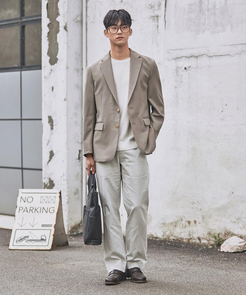 Stco [Summer] 4-Way-Stretch Lightweight Twill Setup Jacket_Beige (Relaxed Fit)_Sejvb02Nsd