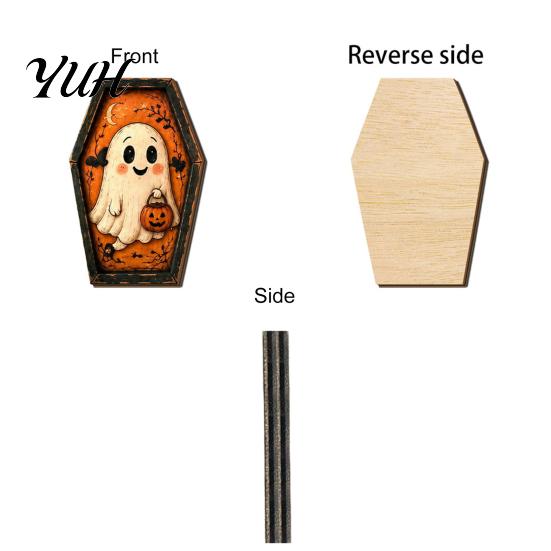 Boerderij Seizoensdecor Vintage Halloween Houten Tafeldecoratie, Rustiek Zwarte Kat Geest Skelet Pompoen Huisaccenten Bureau Blokbord voor Gelaagde