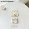 2PCS/Set Cartoon Baby Hat Socks Winter Knitted Newborn Short Socks New Pullover Hats  Boy Girl