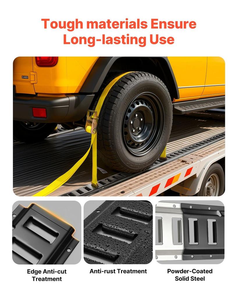 Kit de Rails d'Arrimage E-Track, Lot de 4 Ensembles de Rails E de 0,4 m, 21 Pièces Comprend 2 Sangles à Cliquet & 4 Anneaux en O & 4 Attaches avec Anneau en D & 2 Emplacements Simples & 8 Extrémités
