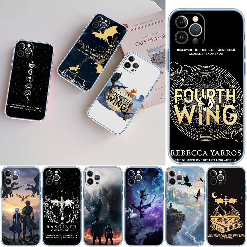 CJ56 Fourth Wing Dragons Soft Shell Transparent Phone Case for Motorola Moto G7 G8 G9 G84 G85 G73 G24 G15 Z2 Play Power Plus