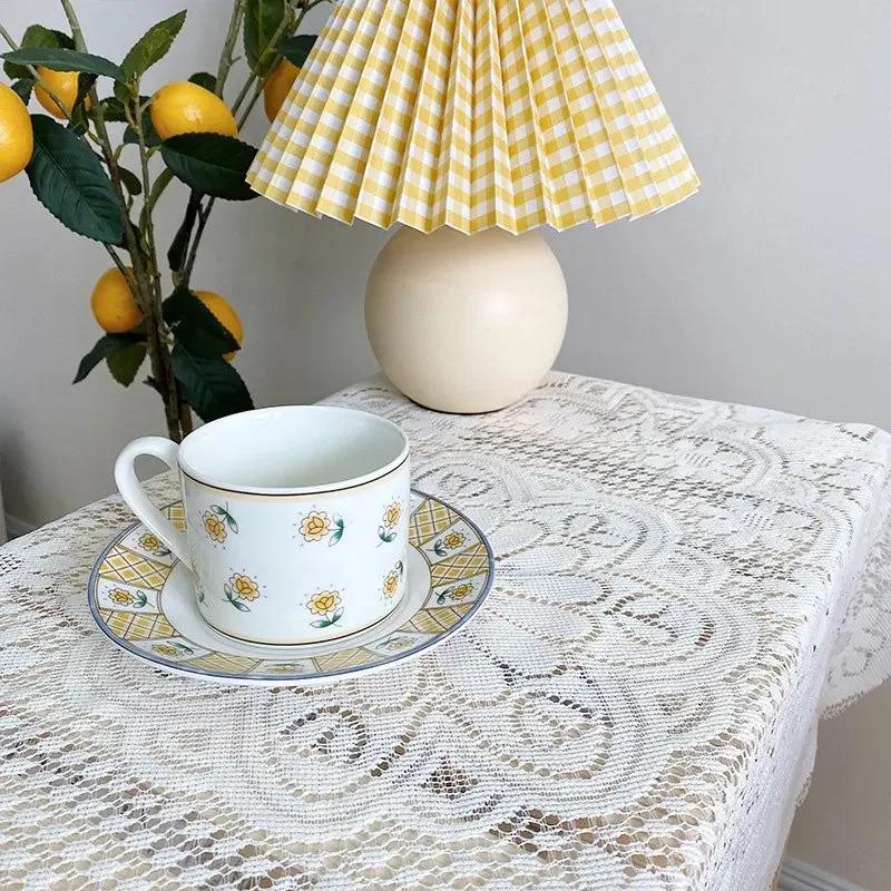 INS Style Lace Tablecloth Set, Lace Kit Wedding Decoration Dining Table Cover Decor