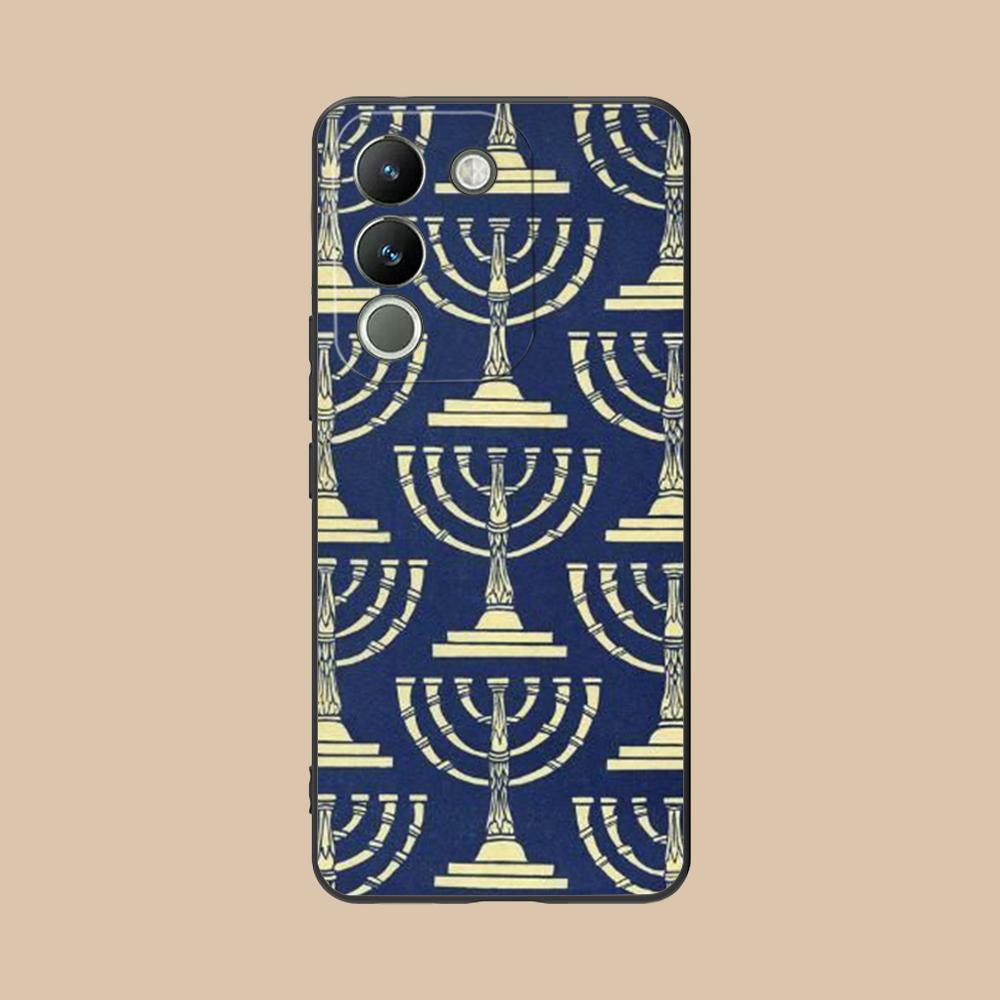 Jewish Hanukkah Mobile Phone Case for VIVO Y77 76 75 74 73 72 58 56 55 51 50 38 36 Y19 Y18 Y03 Y01 5G Colorful Printing Cover