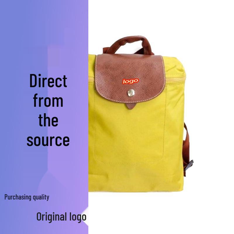 French Dragon Inlay Waterproof Nylon Backpack with Phone and ID Pocket - Women's Casual Street Style