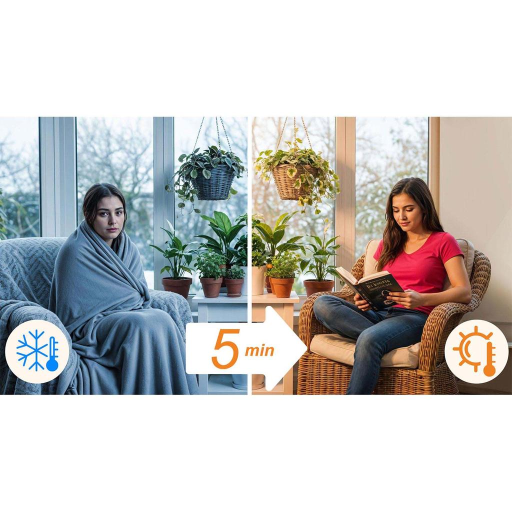 Infrarot-Heizkörper Infrarot-Strahler 800 W Berdsen Bd-987 Fernbedienung Wifi App