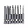 Magnetisk stjärn-Torx-bitsats, 8 delar, 50 mm, 100 mm och 150 mm längd, lämplig för 1/4 tums sexkantsnyckel