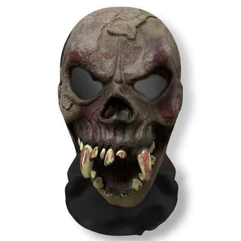 1Pcs Halloween Skull Mesh Printed Head Cover, Sun-Protective And Breathable Face Mask With Visibility, Festival Party Head Cover