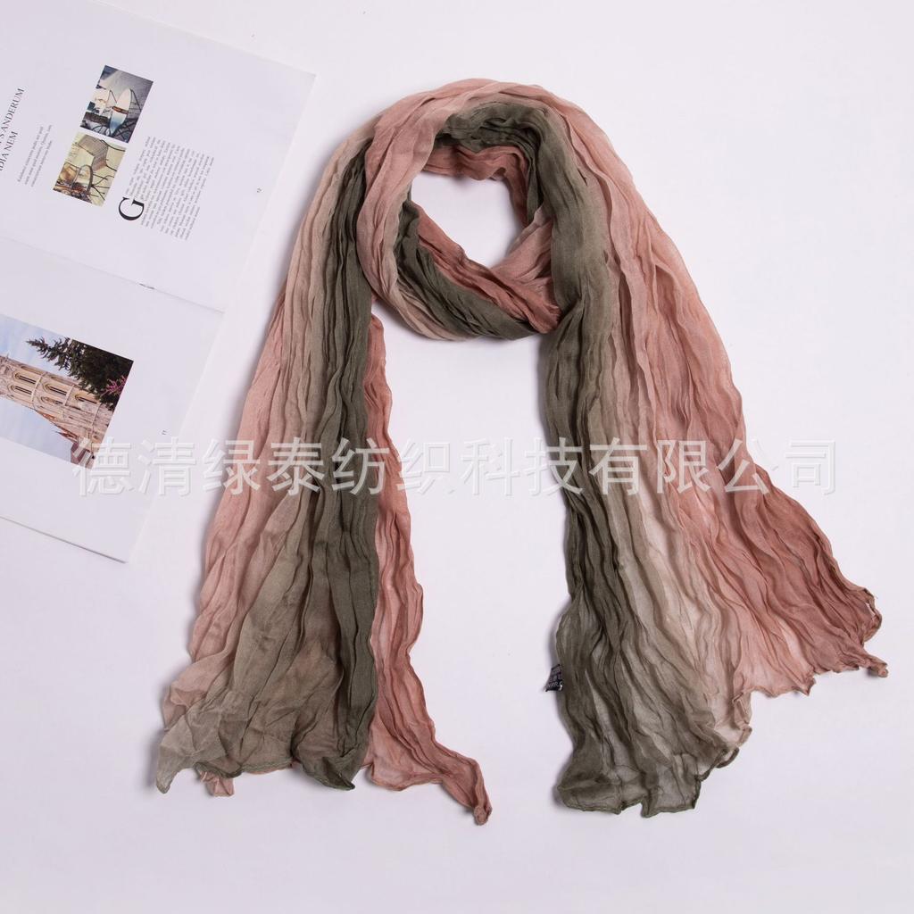 Twist Scarf Color Matching Women'S Scarf Contrasting Color Imitation Hand-Painted Printed Scarf