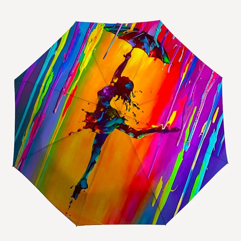 

1pc Dancer Automatic Folding Umbrella - 8-Rib Compact Travel Umbrella Durable & Portable for Outdoor Use, Perfect Gift for Birthdays005