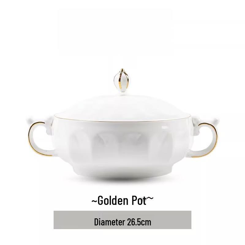 Maud Lanca Victoria European Gold Ceramic Dinnerware Set