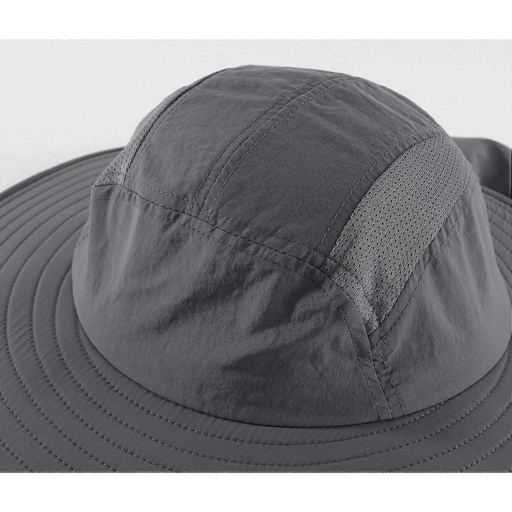Home Prefer Mens UPF 50+ Sun Protection Cap Wide Brim Fishing Hat with Neck Flap