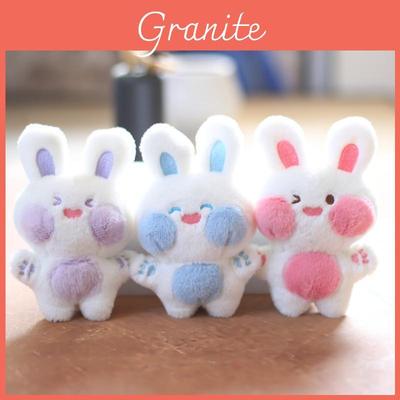 Hugging Soft Bunny Plush Toy Keychain Adorable Short Plush Rabbit Bag Accessory
