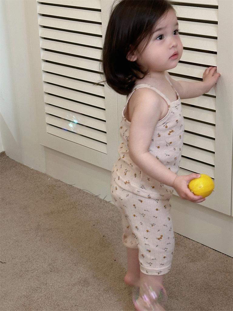 Adorable Summer Baby Dress Set Lightweight Sleeveless Floral Outfit For Girls