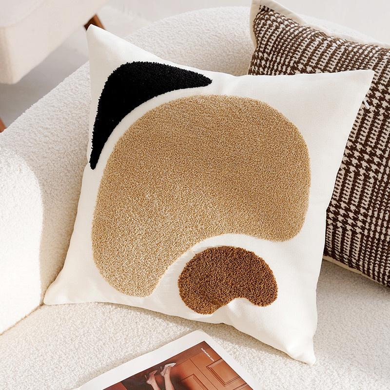 45X45Cm Brown Vintage Nordic Throw Pillow Cover Cream Light Luxury Sofa Cushion Waist Cover Simple Decorative Pillowcases