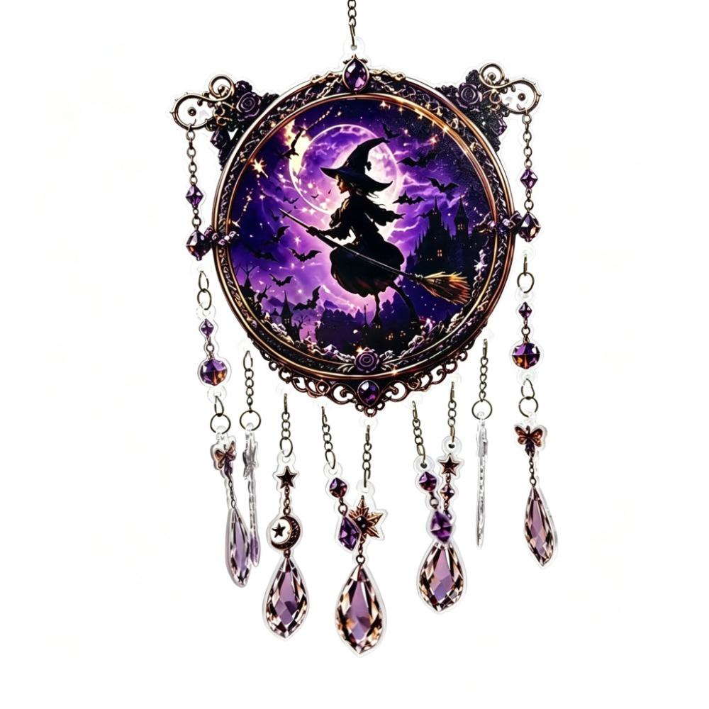 Hanging Wind Chime Acrylic Window Hanging Decor Bat Suncatcher  Halloween